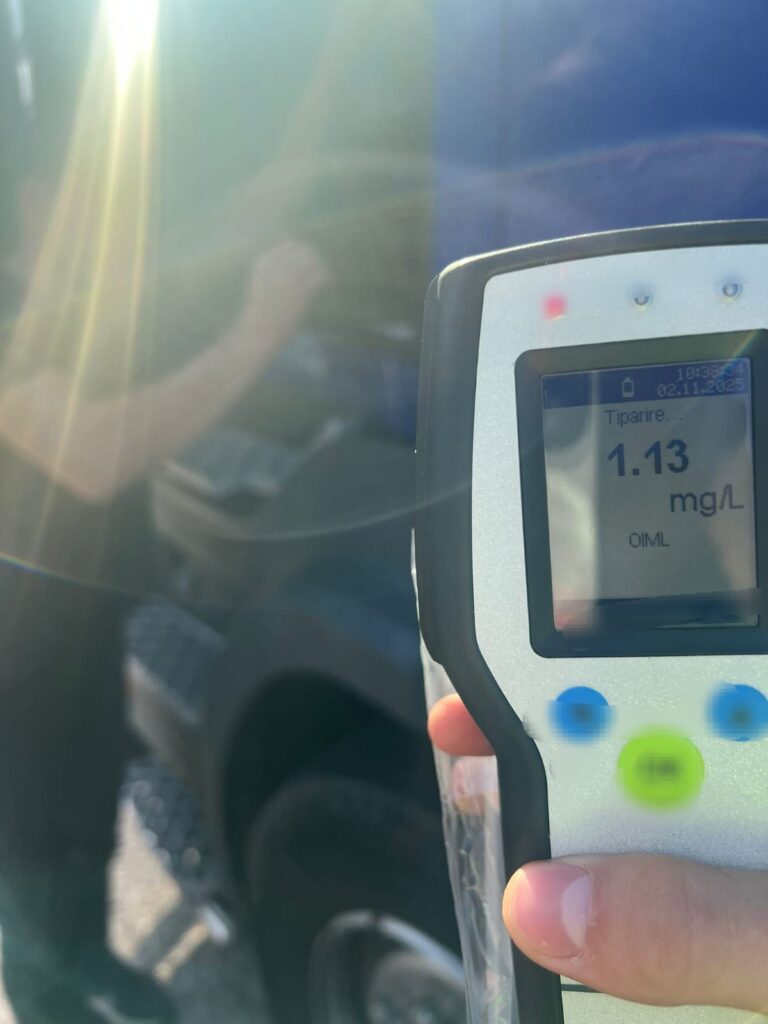 La volan după ce ar fi consumat băuturi alcoolice – 1,13 mg/l alcool în aerul expirat
